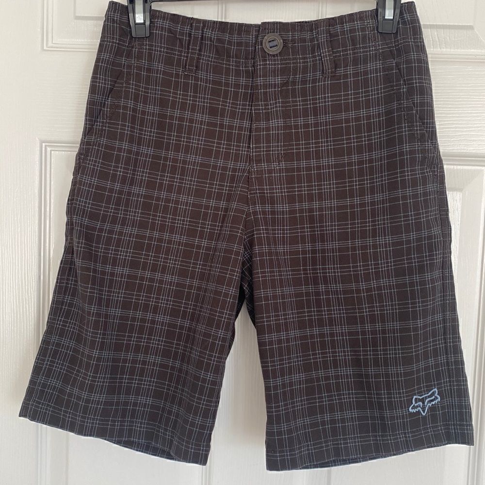 Fox Original Men's Plaid Black/Blue Shorts Size 27